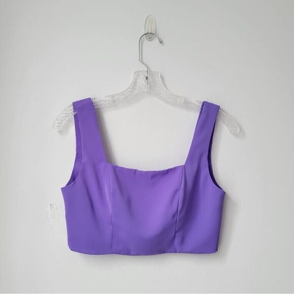 TAILORED Cropped Corset Top Purple Lilac Size Small* - Picture 2 of 6